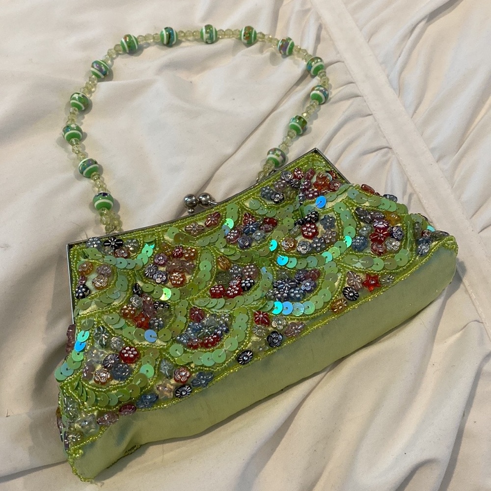 6x9 satin beaded clutch